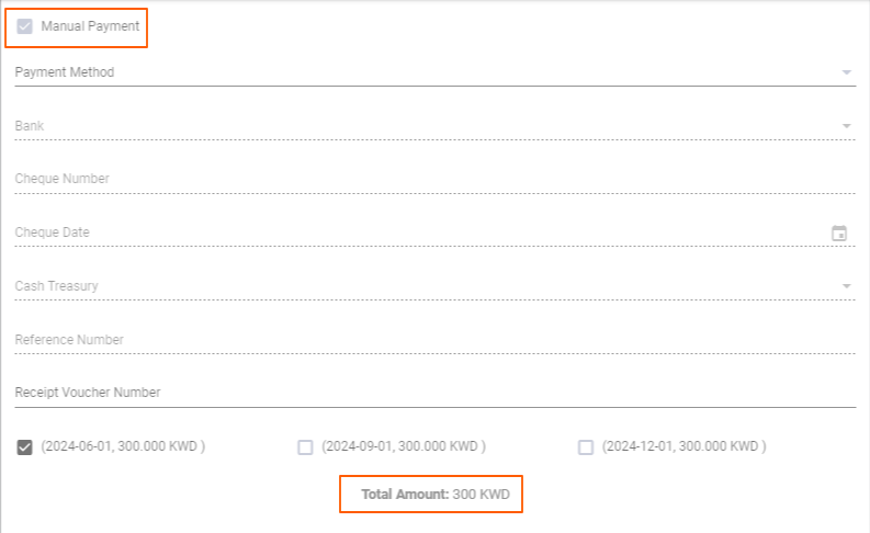 Advance payment options