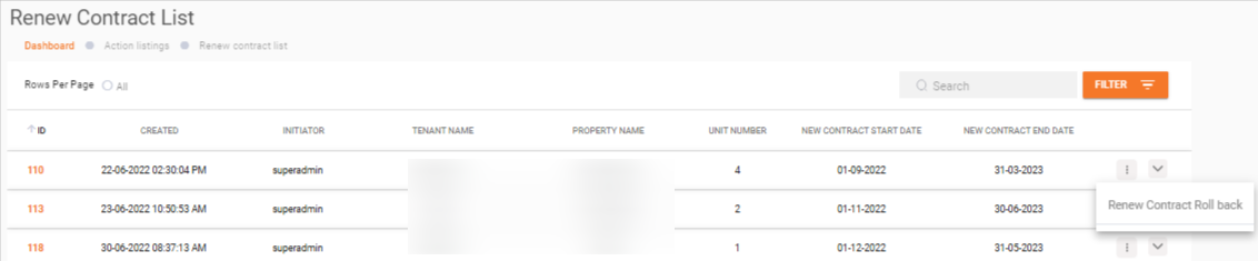 Renew contract rollback