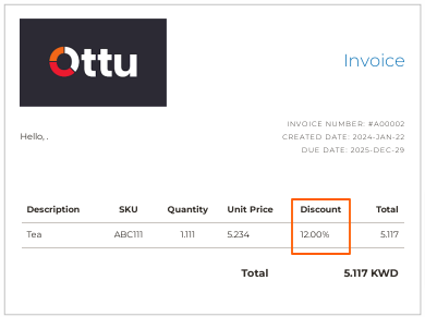 Invoice with discount