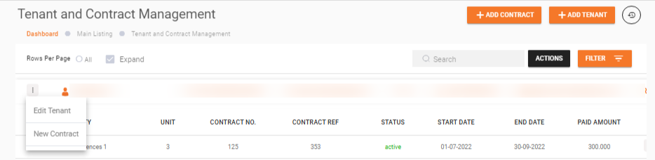 Edit tenant dropdown