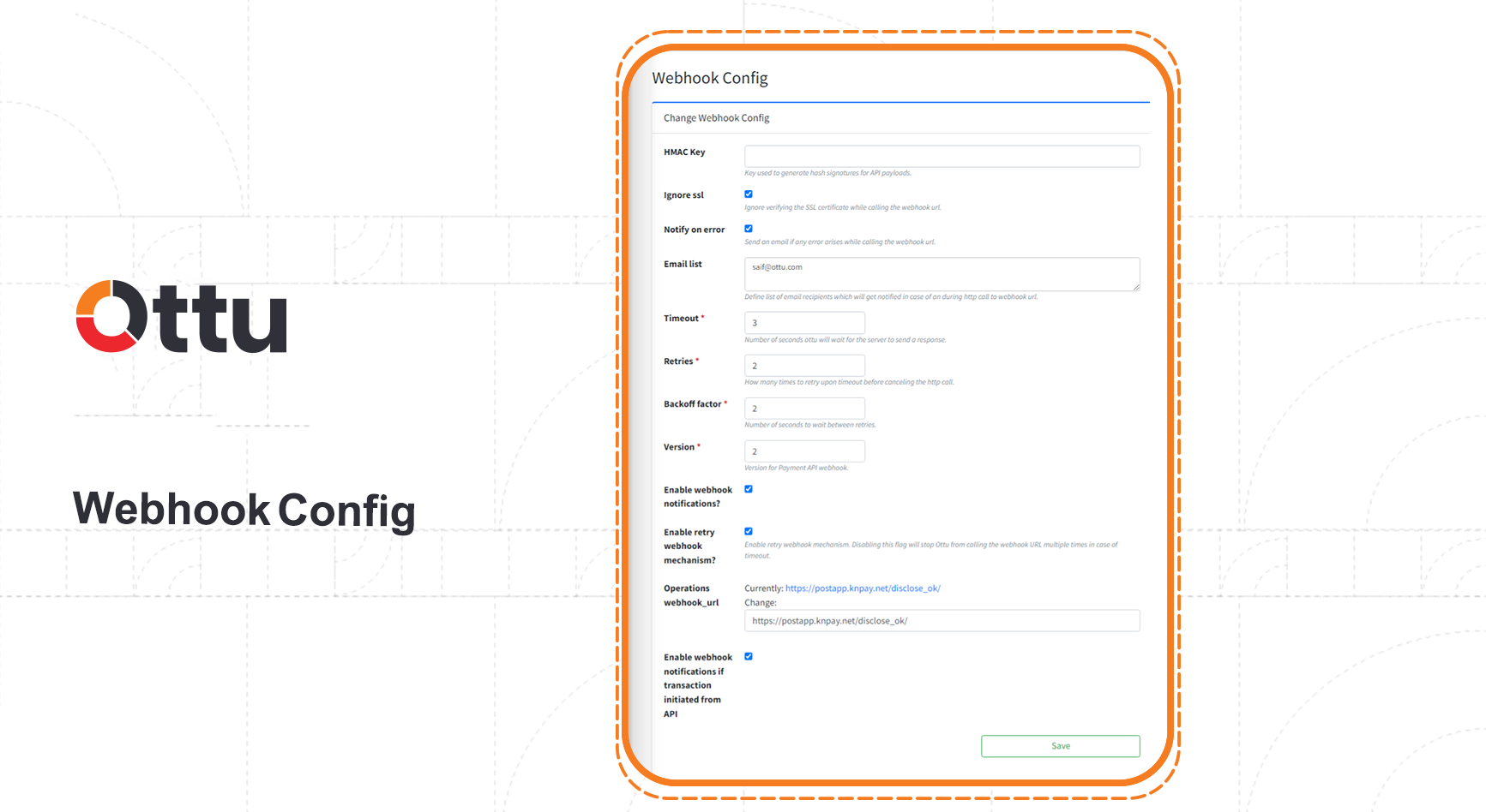 Webhook general settings