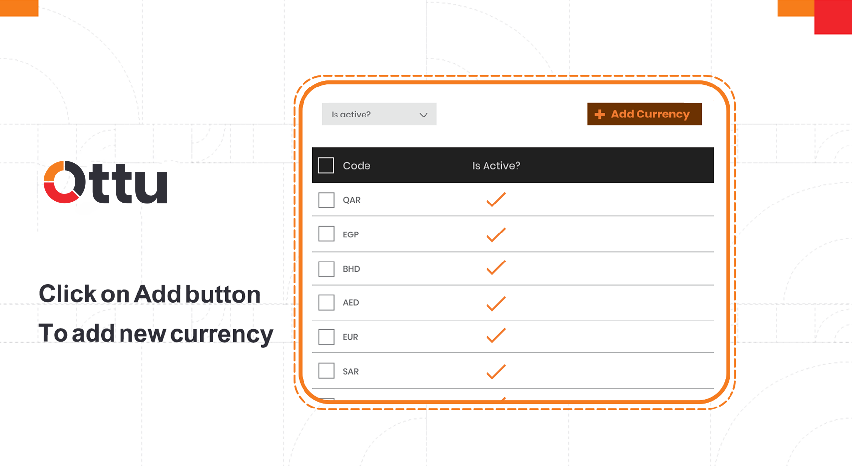 Add Currency button