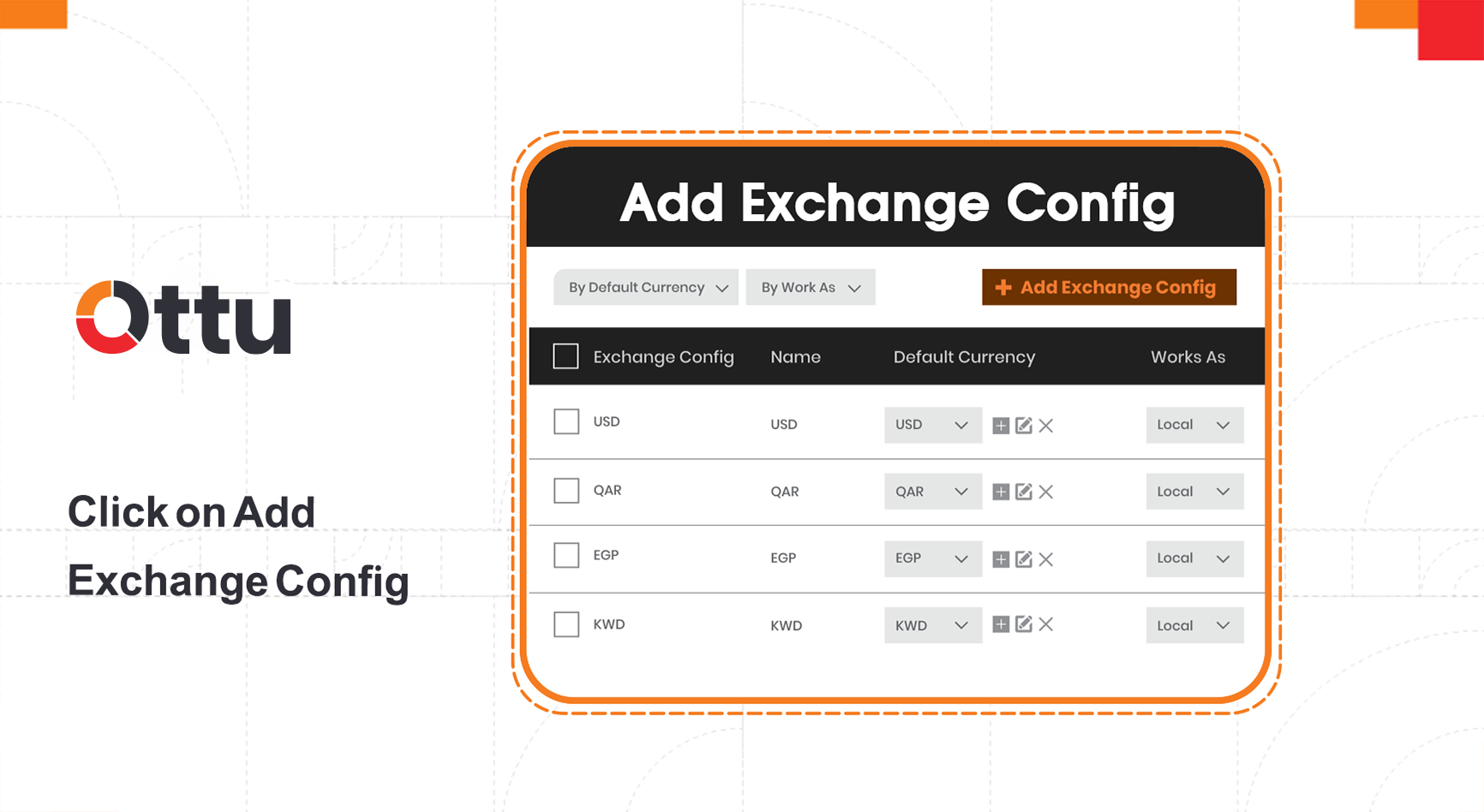 Add Exchange Config button