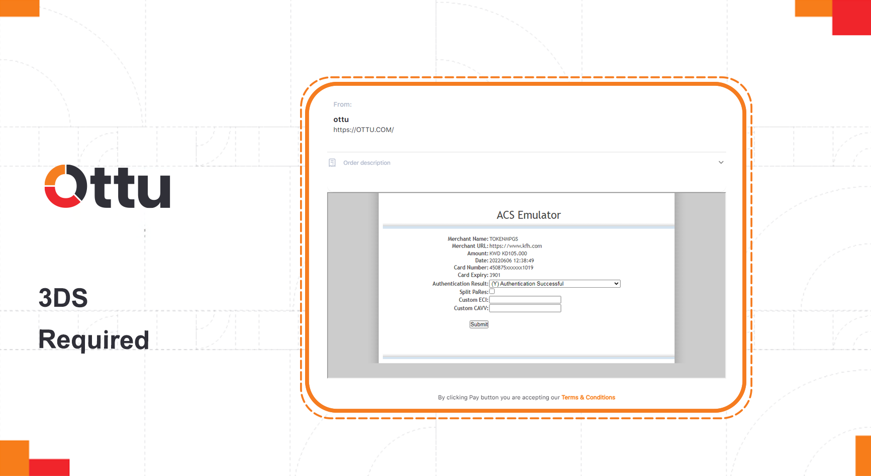 3DS verification and payment success flow